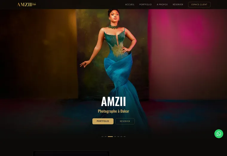 Page d'accueil du site Amzii Studio, réalisé par SIX1 CREATIVE
